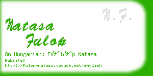 natasa fulop business card